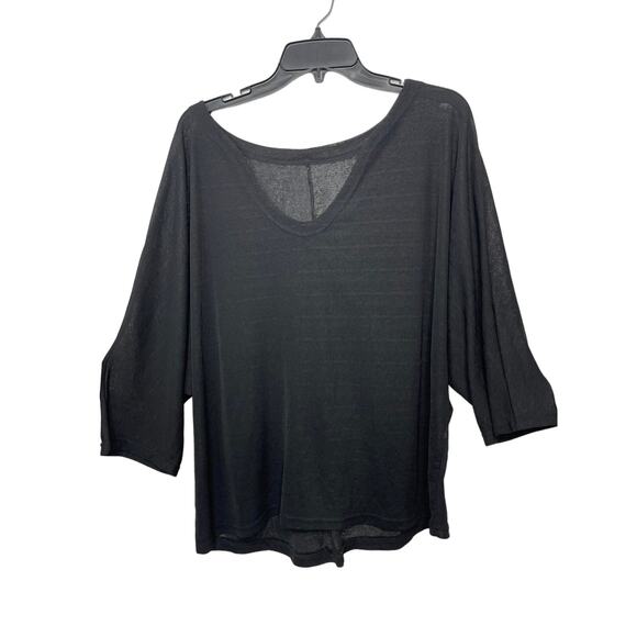 Blouse shirt top women's extra large XL black sheer unstructured oversized layer - Picture 1 of 12